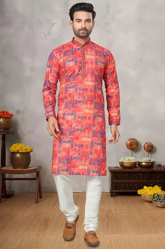 Outluk wedding lucknowi vol 8 cotton pintex lucknowi kurta pajama for men