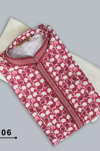 Outluk wedding lucknowi vol 8 cotton pintex lucknowi kurta pajama for men