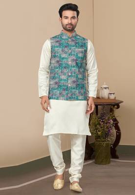 Outluk wedding collection vol 9 cotton modi jacket kurta pajama for men 1