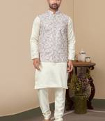Outluk wedding collection vol 9 cotton modi jacket kurta pajama for men