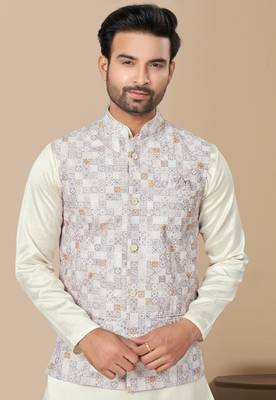 Outluk wedding collection vol 9 cotton modi jacket kurta pajama for men 2