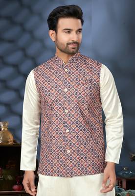 Outluk wedding lucknowi vol 10 cotton modi jacket kurta pajama 2