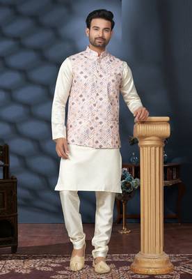Outluk wedding lucknowi vol 10 cotton modi jacket kurta pajama 1