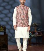 Outluk wedding lucknowi vol 10 cotton modi jacket kurta pajama