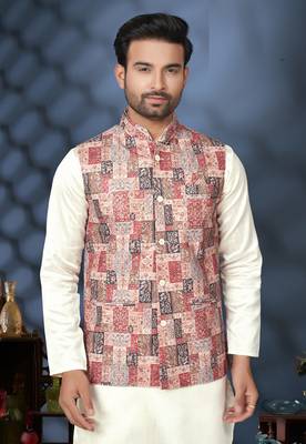 Outluk wedding lucknowi vol 10 cotton modi jacket kurta pajama 2