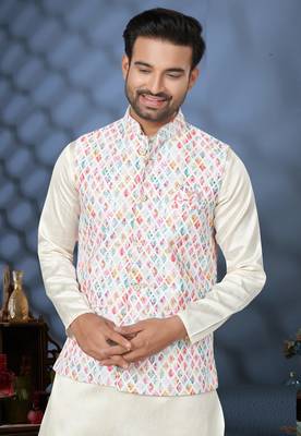 Outluk wedding lucknowi vol 10 cotton modi jacket kurta pajama 2