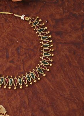 Multicolour Necklace Set With Pink Earrings 4