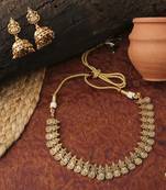 Laxmi Motif Gold Plated Necklace Set