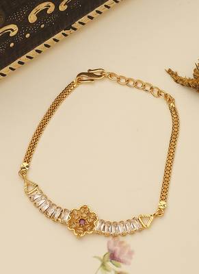 Floral-Shaped Gold Plated Bracelet 1