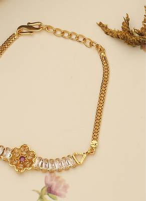 Floral-Shaped Gold Plated Bracelet 2