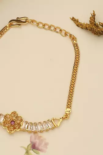 Floral-Shaped Gold Plated Bracelet