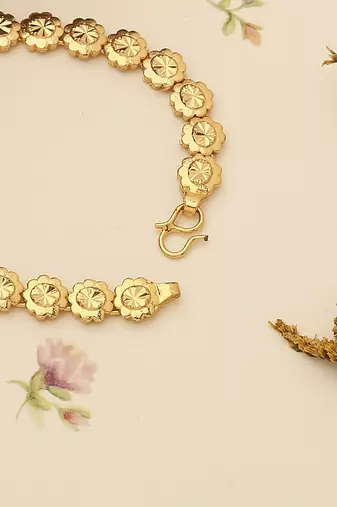 Floral Majesty Gold Plated Bracelet