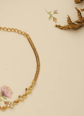 Gold Plated Floral Bracelet with Pink Accent 2