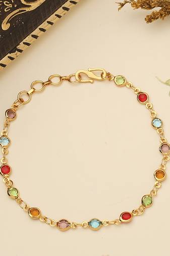 Multicolour Gold Plated Bracelet