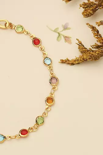 Multicolour Gold Plated Bracelet