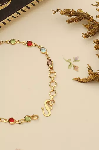 Multicolour Gold Plated Bracelet