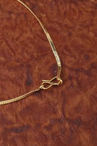 Gold Floral Necklace With Hanging Hearts