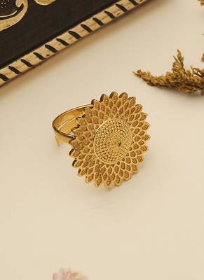 Yellow Gold Floral Rings 2