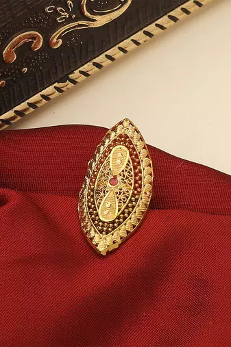 Gold Plated Oval Ring for Weddings