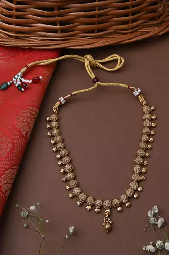 Gold-Plated Necklace Set with Earrings
