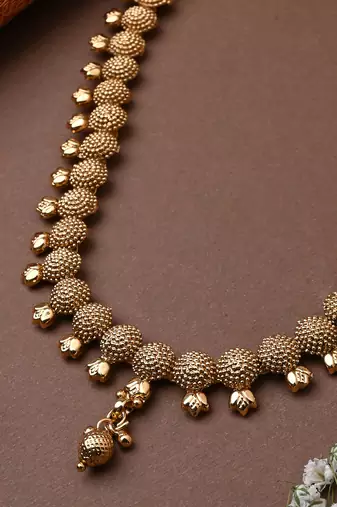 Gold-Plated Necklace Set with Earrings