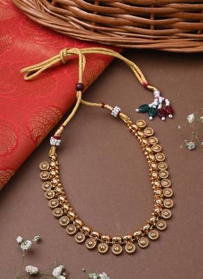 Yellow Gold-Plated Necklace Set for Wedding Glamour 5