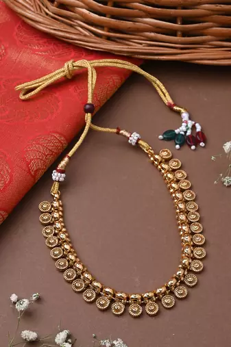 Yellow Gold-Plated Necklace Set for Wedding Glamour