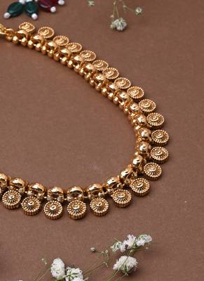 Yellow Gold-Plated Necklace Set for Wedding Glamour 6