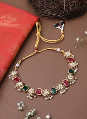 Multicolour Gold Plated Necklace Set 3