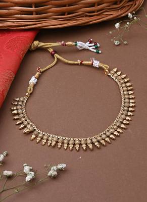 Gold Alloy Temple Necklace Set 3