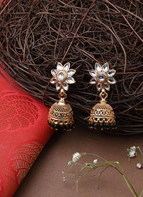 Beaded Jewellery Floral Green Necklace With Earrings 2