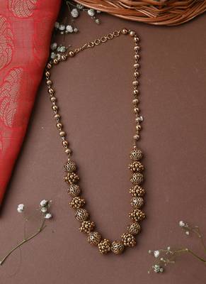 Antique Gold-Plated Beaded Necklace 1