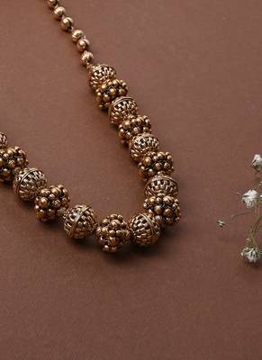 Antique Gold-Plated Beaded Necklace 3