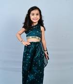 Aglare girls's  organza,chinnon,palazzo set sets for girls suite,girls suit salwar,palazzo set rama  green