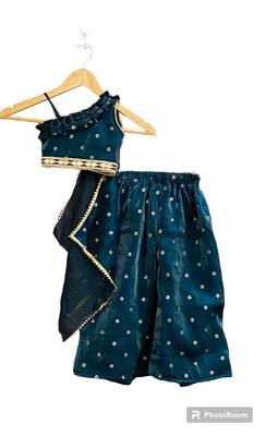 Aglare girls's  organza,chinnon,palazzo set sets for girls suite,girls suit salwar,palazzo set rama  green 3