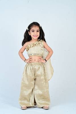 Aglare girls's  organza,chinnon,palazzo set sets for girls suite,girls suit salwar,palazzo set beigh 1