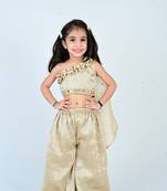 Aglare girls's  organza,chinnon,palazzo set sets for girls suite,girls suit salwar,palazzo set beigh