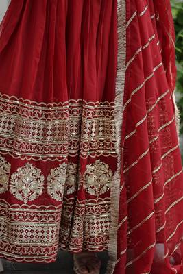 Maroon Color Designer Trending Georgette Gown Dupatta Collection 5