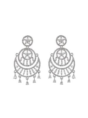 Silver plated american diomaond dangle  earring 3