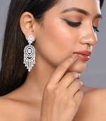 Silver plated american diomaond log earring