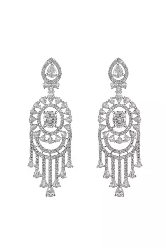 Silver plated american diomaond log earring