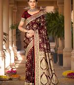 Tana Bana Satan Silk Zari Weaving Silk Blend Saree