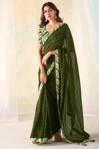 MANNEQUINE PRINTED SAREE WITH BEUTYFULL LACE