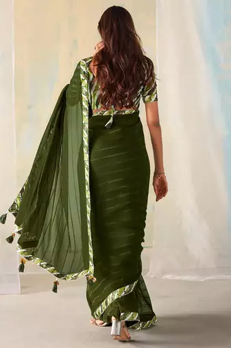MANNEQUINE PRINTED SAREE WITH BEUTYFULL LACE