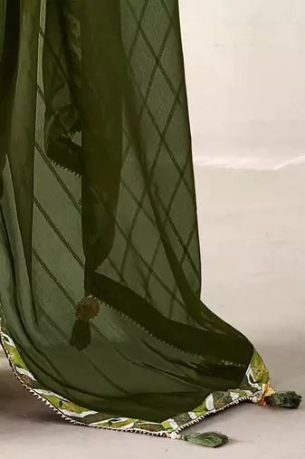 MANNEQUINE PRINTED SAREE WITH BEUTYFULL LACE