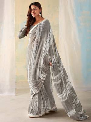 MANNEQUINE PRINTED SAREE WITH BEUTYFULL LACE 1