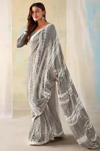 MANNEQUINE PRINTED SAREE WITH BEUTYFULL LACE