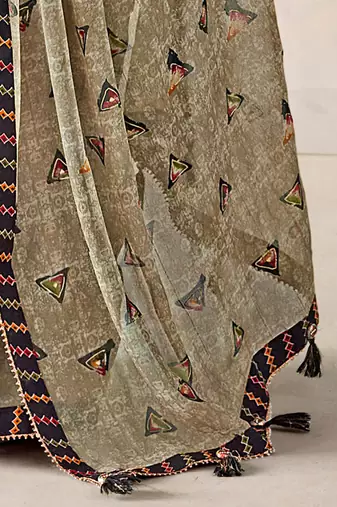 MANNEQUINE PRINTED SAREE WITH BEUTYFULL LACE