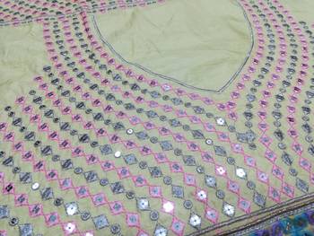 Yellow Sequins Zari And Thread Embroidered Heavy Dola Silk With Heavy Fusing Wedding Designer Lehenga 9