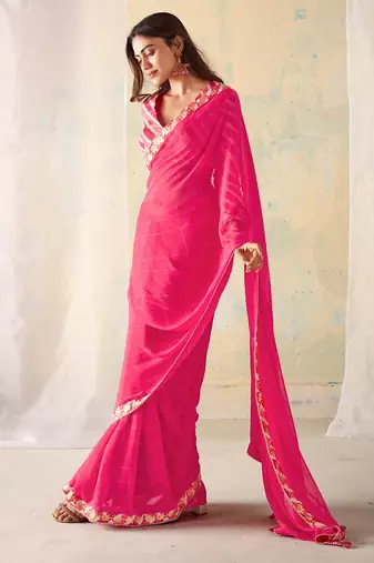 MANNEQUINE PRINTED SAREE WITH BEUTYFULL LACE